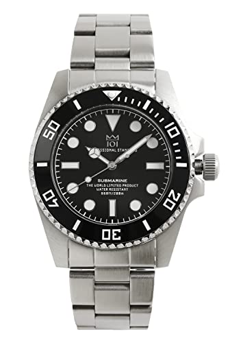 [HYAKUICHI 101] No.1S ヒャクイチ 20気圧防水 スイープセコンド ダイバーズウォッチ セラミックベゼル ノンデイト ブラック